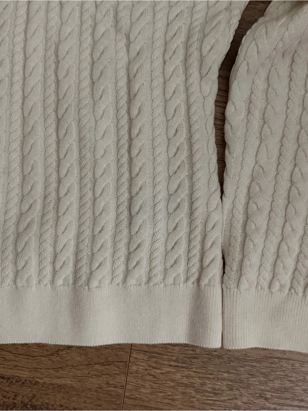 NWT$128 J. Crew Cable Knit Crewneck Cardigan, Merino Wool, Ivory Lace, S, Small